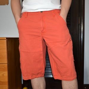 orange cargo shorts